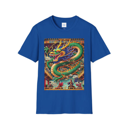 Tibetan Dragon Over Kabuki Duel Softstyle T-Shirt