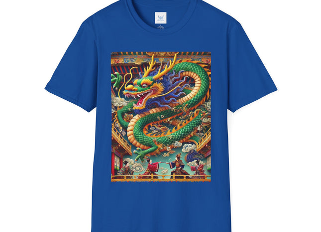 Tibetan Dragon Over Kabuki Duel Unisex Softstyle T-Shirt