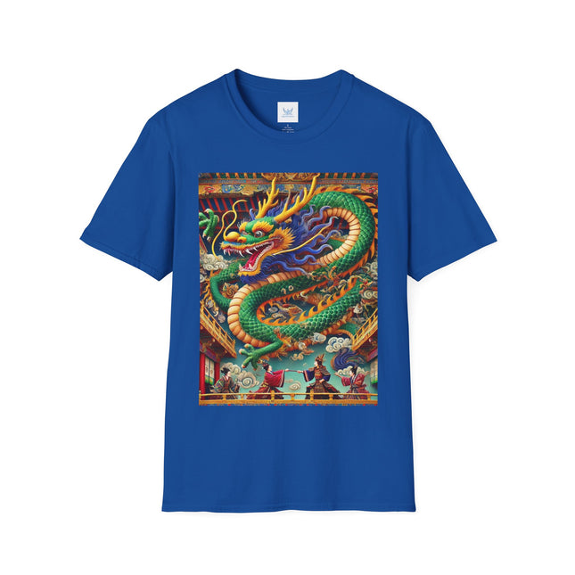 Tibetan Dragon Over Kabuki Duel Softstyle T-Shirt