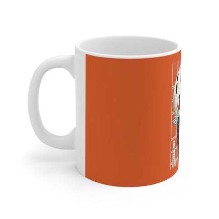 The Actor Bandō Hikosaburō V and the Mo troupe by Tsukioka Yoshitoshi Ceramic Mug 11oz