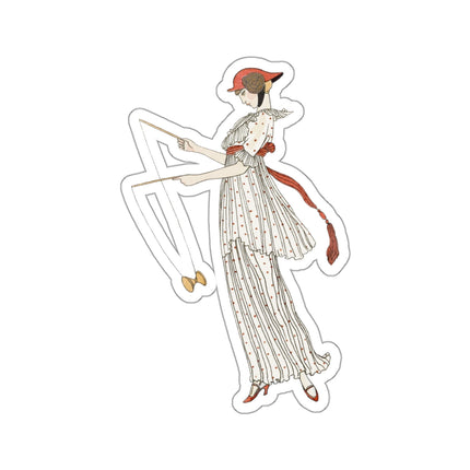 Robe de linon imprimé (Printed linen dress) by George Barbier Kiss-Cut Stickers (4 Sizes)