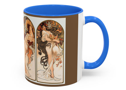 The Seasons by Alphonse Maria Mucha Colorful Mugs (11oz, 15oz)