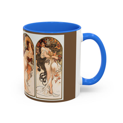 The Seasons by Alphonse Maria Mucha Colorful Mugs (11oz, 15oz)