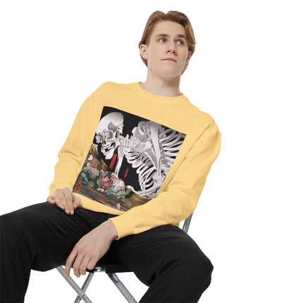 Mitsukuni Defying the Skeleton Spectre by Utagawa Kuniyoshi Garment-Dyed Sweatshirt