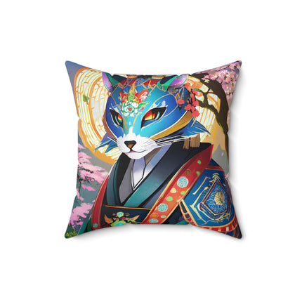 Cyberpunk Samurai Spun Polyester Square Pillow