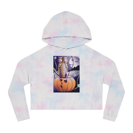 The Startled Pumpkin Women’s Cropped Hooded Sweatshirt