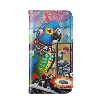 🎧🦜 Parrot DJ Flip Case – Neon Beats & Cyber Groove