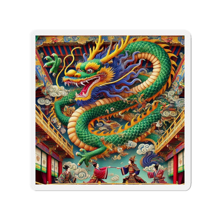 Tibetan Dragon Over Kabuki Duel Die-Cut Magnets (4 Sizes)