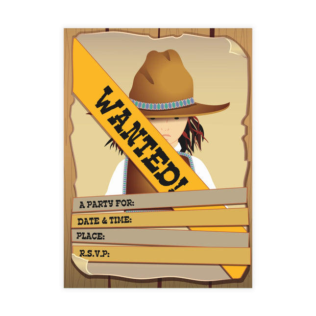 Wild West Party Invitation! Bundles of 10, 30, 50 Pieces Available (envelopes included)