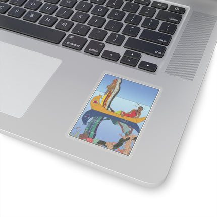 Le long du Missouri (Indian couple on the Missouri River) by George Barbier Kiss-Cut Stickers (4 Sizes)