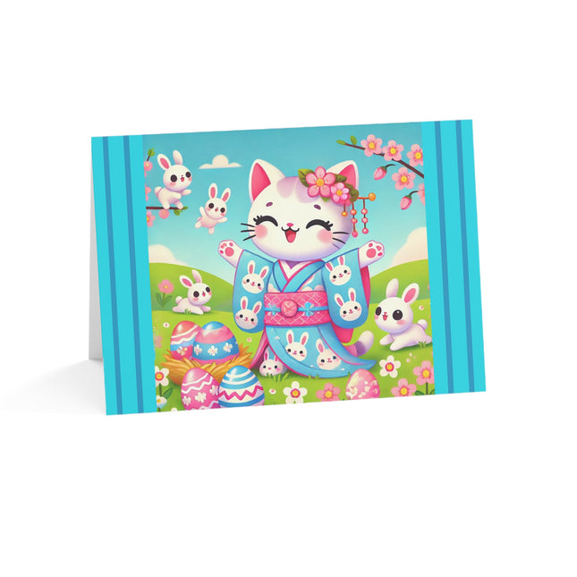 Springtime Kitten’s Easter Joy Greeting Cards (1, 10, 30, and 50pcs)