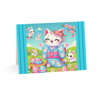Springtime Kitten’s Easter Joy Greeting Cards (1, 10, 30, and 50pcs)