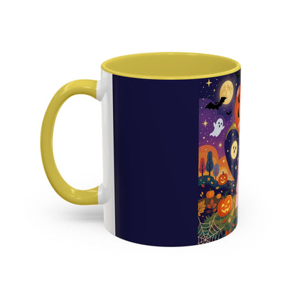 🎃🐈‍⬛ The Pumpkin Moon Embrace Colorful Mug – Whimsical Halloween Charm
