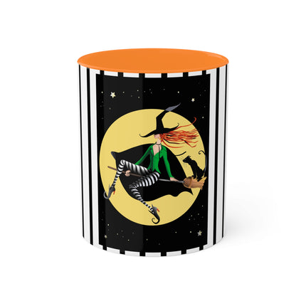 A Witch’s Moonlit Flight Colorful Mugs, 11oz