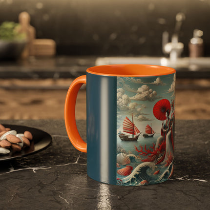 Ladies by the Quiet Sea Colorful Mugs (11oz, 15oz)
