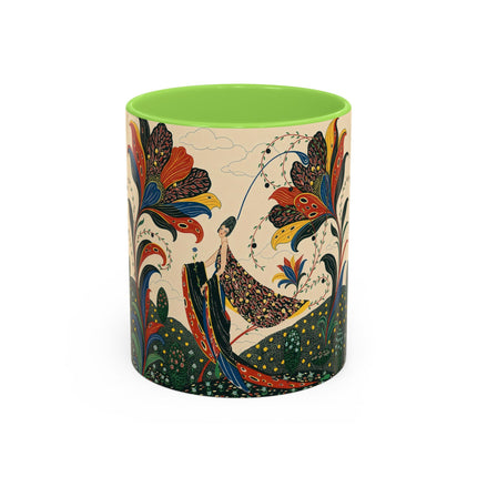 🌺🦋 The Enchanted Floral Voyage Colorful Mug – Art Deco Botanical Whimsy