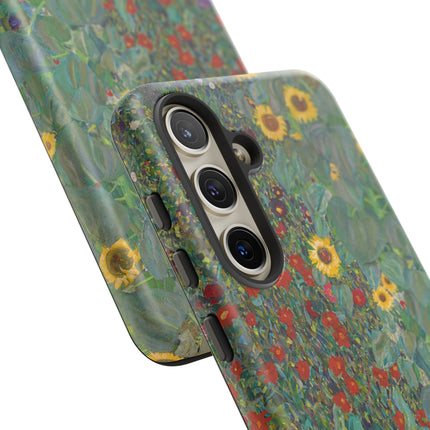 Farm Garden with Sunflowers by Gustav Klimt Phone Cases