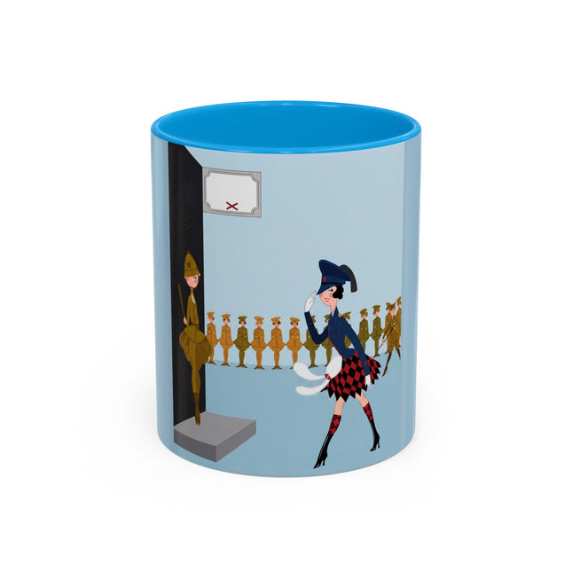 The Ceremonial Greeting Colorful Mug (11oz, 15oz) – Vintage Pageantry, Art Deco Style & Whimsical Charm