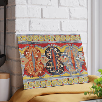 Reproduction of the Shield Frieze by Emile Gilliéron Glass Cutting Board