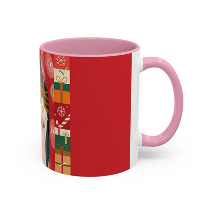 ❤️ The Lady Of The Candlelit Christmas Alcove Colorful Mug – Art Deco Holiday Elegance