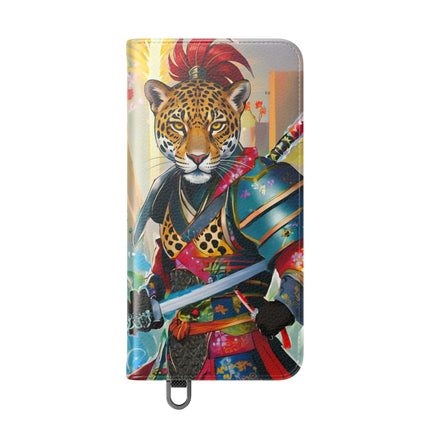 🐆⚔️ Circuit Samurai Jaguar Flip Case – Neon Power & Electric Honor
