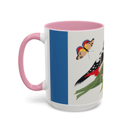 Woodpecker & Tulip Colorful Mugs – Vibrant Spring & Bold Beauty