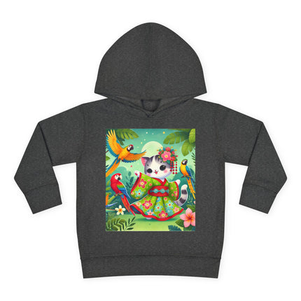 Parrot Dance of the Geisha Kitten Toddler Pullover Fleece Hoodie