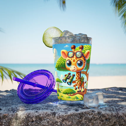 Giraffe Lookout Sunsplash Tumbler with Straw, 16oz
