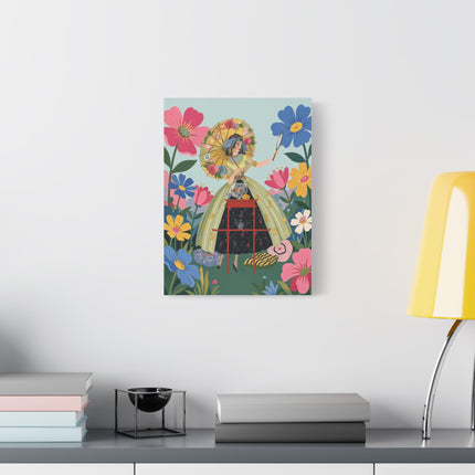 🌸🪞 The Floral Parasol Reflection Placemat – Art Deco Garden Fantasy