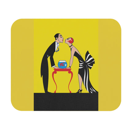 A Moment of Elegance: A Passionate Embrace Amidst Golden Splendor Mouse Pad, Rectangle