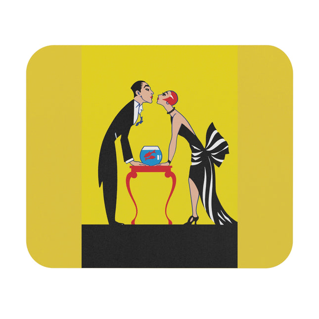 A Moment of Elegance: A Passionate Embrace Amidst Golden Splendor Mouse Pad, Rectangle