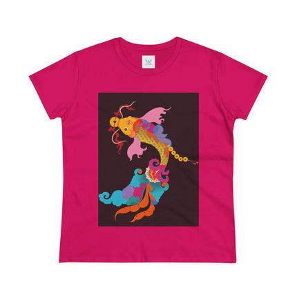 Golden Koi Women's Midweight Cotton Tee – Prosperity & Vibrant Energy