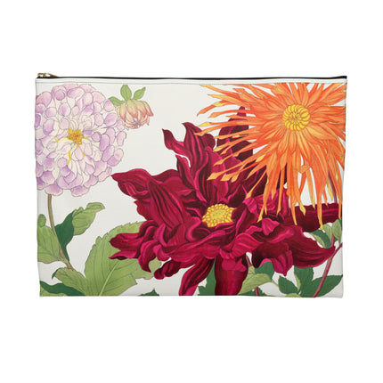 Dahlia Accessory Pouch – Botanical Art Design Inspired By Tanigami Kônan