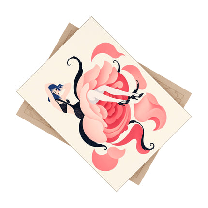 🌹🖤 The Lady Of The Rose Ceramic Tile – Art Deco Floral Fashion