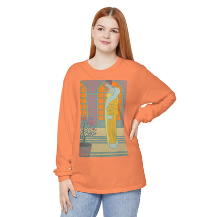 Sur Les Marches Du Jardin by Georges LePape Garment-dyed Long Sleeve T-Shirt