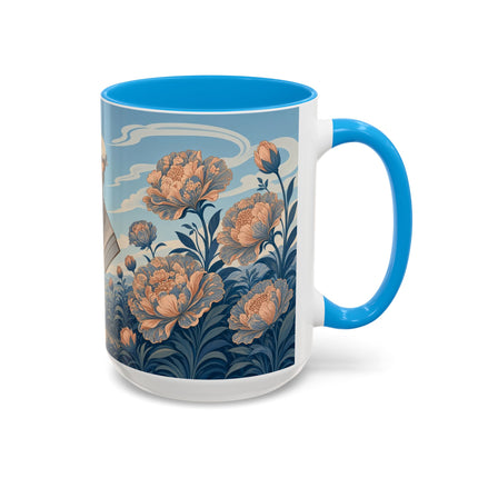 ☔🌸 The Grand Floral Journey Colorful Mug – Art Deco Travel Elegance