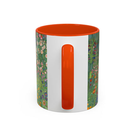 Farm Garden with Sunflowers by Gustav Klimt Colorful Mugs (11oz, 15oz)