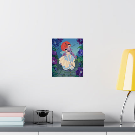 🌂💜 The Ladies Of The Violet Garden Matte Vertical Poster – Art Deco Floral Elegance