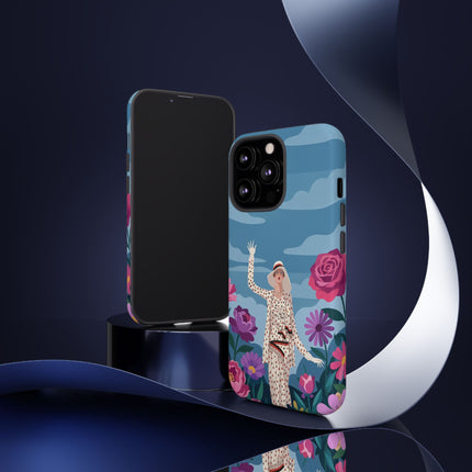 🌺👒 The Grand Flower Promenade Phone Case – Art Deco Fashion Illustration