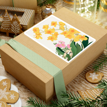 Golden Bow Orchid by Tanigami Kônan Kiss-Cut Stickers (4 Sizes)