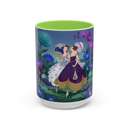 The Ladies Of The Moonlit Garden Colorful Mugs – Art Deco Floral Elegance