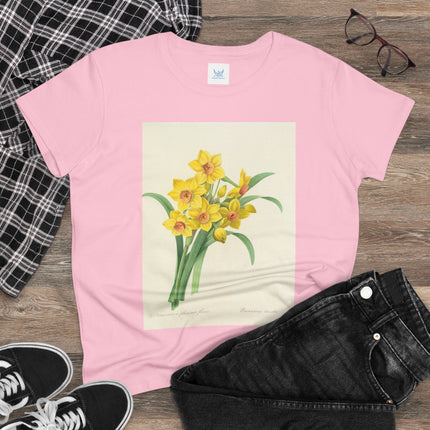 Choix des plus belles fleurs, Plate 052 by Pierre Joseph Redouté  Women's Midweight Cotton Tee