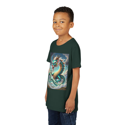 Tibetan Dragon in Battle Youth Short Sleeve Tee