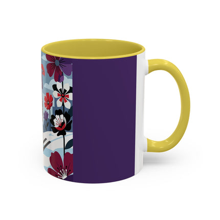 🎿❄️ The Winter Flower Skier Colorful Mug – Art Deco Alpine Fantasy
