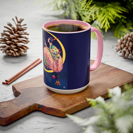 Moonlit Reflections Colorful Mug (11oz, 15oz) – Celestial Elegance, Art Deco Beauty & Dreamy Style