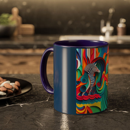 Surfing Zebra Colorful Mugs (11oz, 15oz)