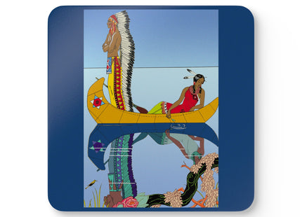Le long du Missouri by George Barbier Corkwood Coaster Set