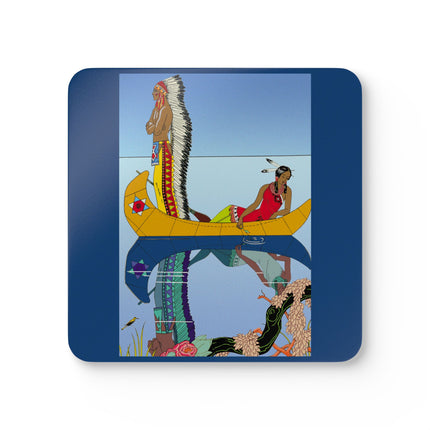 Le long du Missouri by George Barbier Corkwood Coaster Set