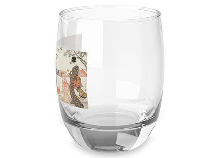 Drying and Stretching Cloth by Kitagawa Utamaro Whiskey Glass