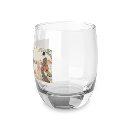Drying and Stretching Cloth by Kitagawa Utamaro Whiskey Glass